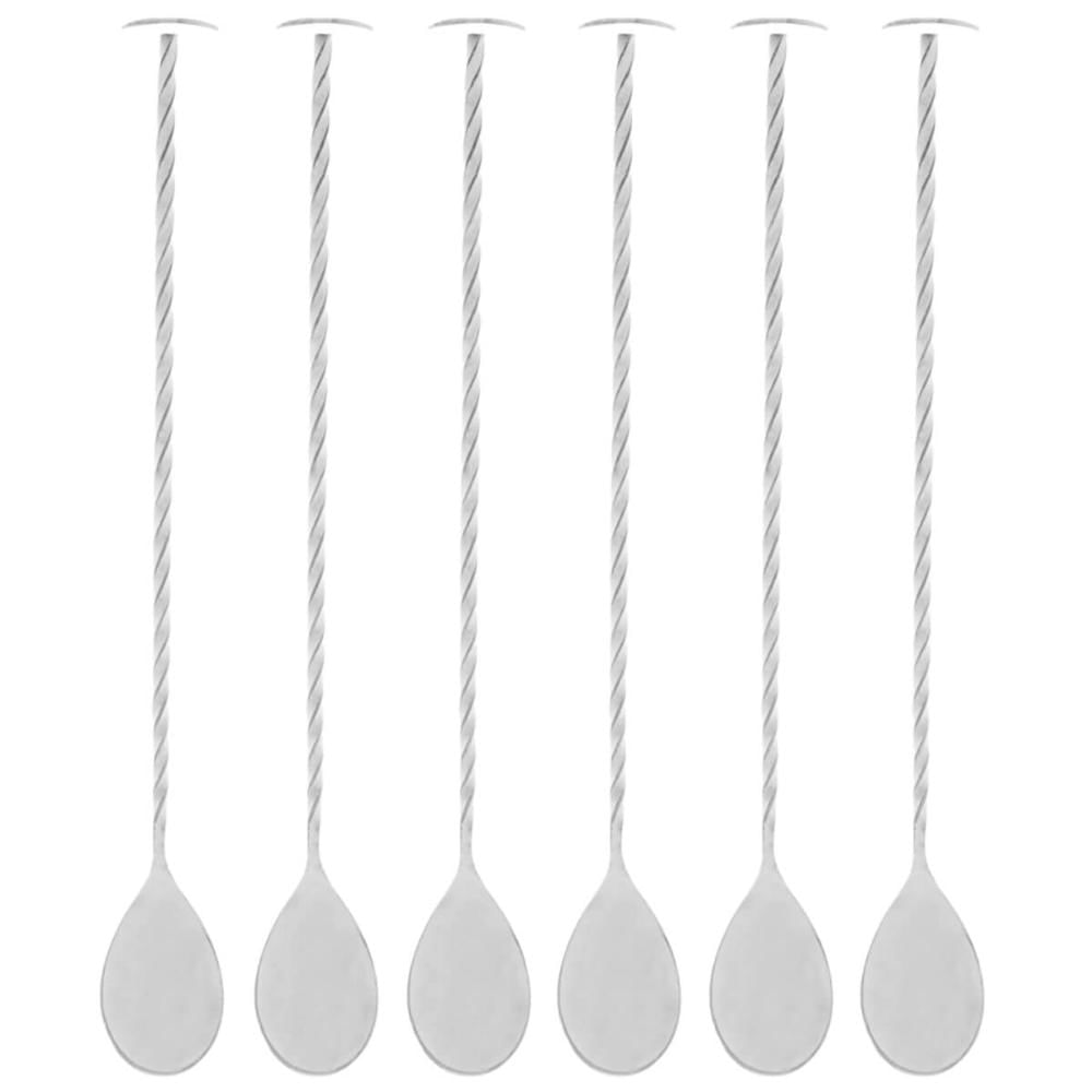 Kit 6 Colheres Bailarinas Inox 26cm Tress Lyor Prata Bartender Bebidas Coquetel Drinks