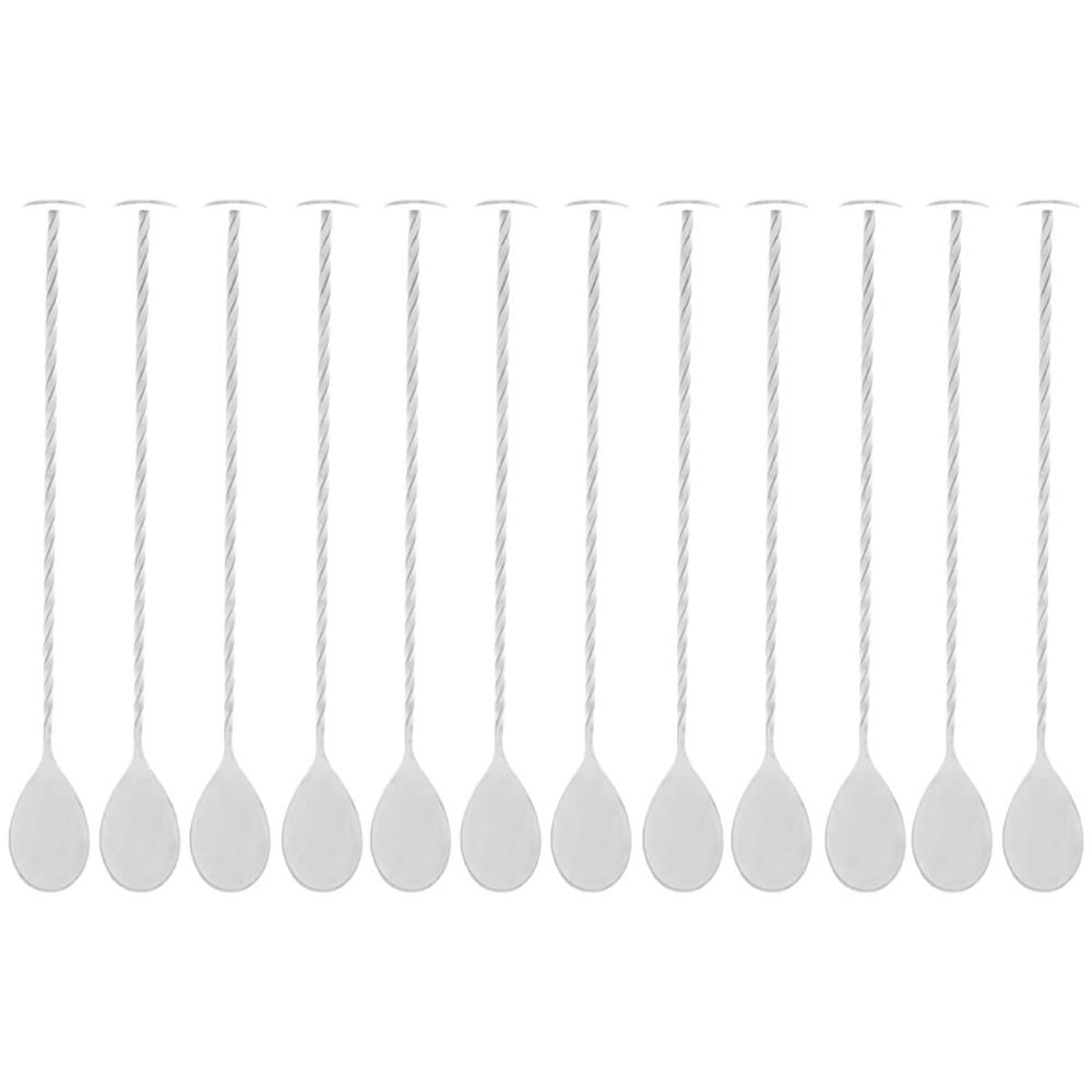 12 Colheres Bailarinas Inox 26cm Bebidas Coquetel Drinks Sucos Prata Tress Lyor