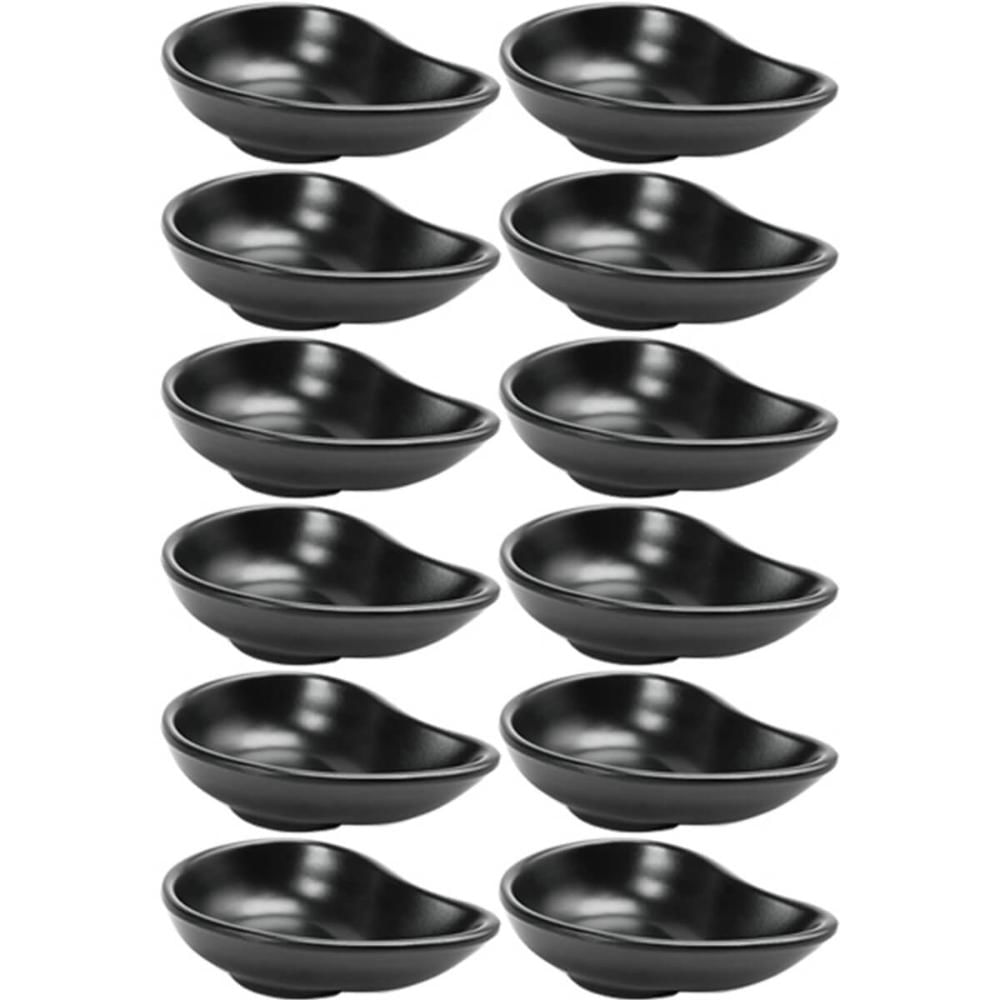 Kit 12 Porta Molhos de Melamina 60ml Gota Black Profissional Molheira para Servir Caldas doces