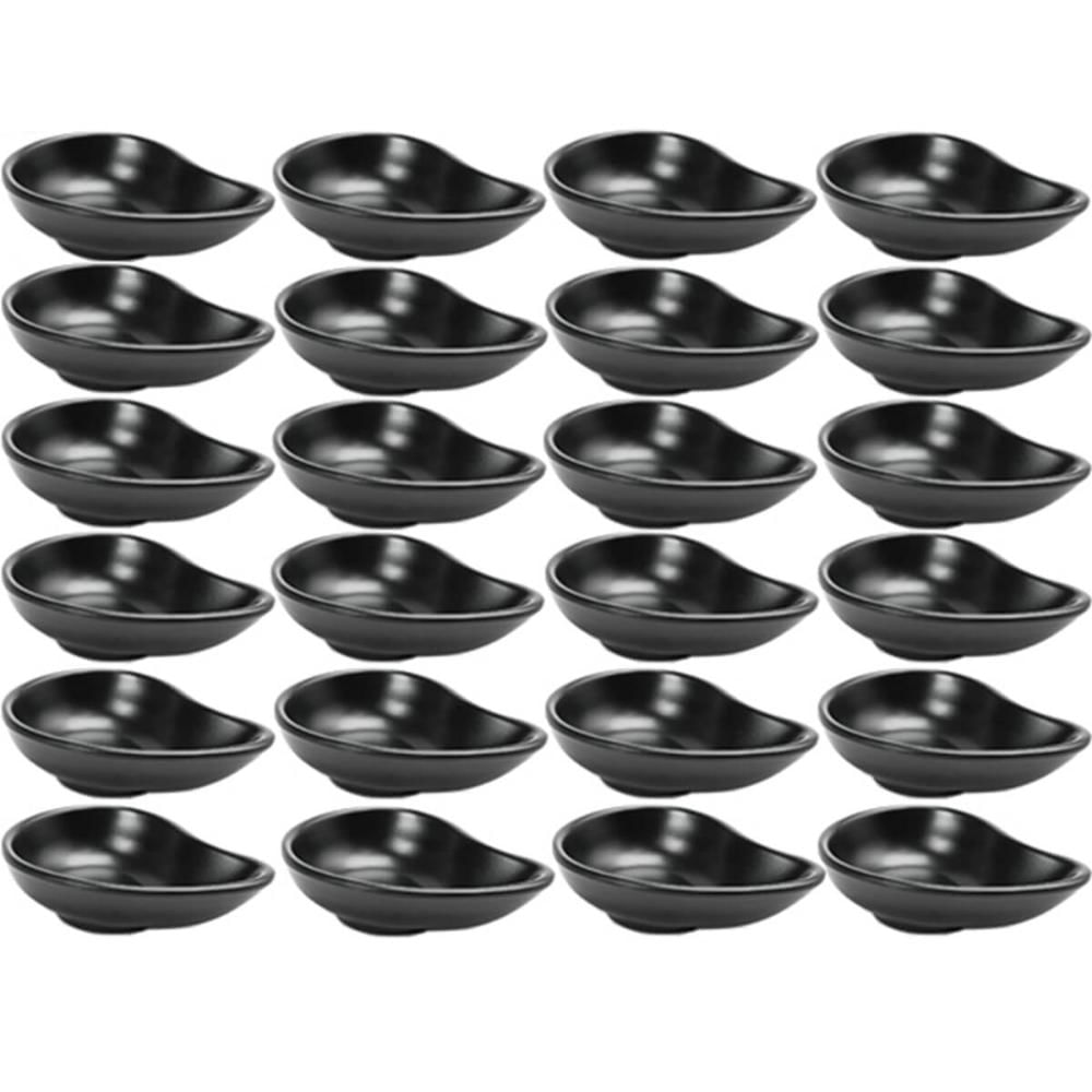 Kit 24 Molheiras Profissional Restaurante Melamina Gota 60ml Black Porta Shoyu Caldas Gourmet Mix