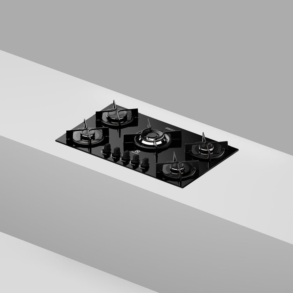 Cooktop 5 Bocas a Gás Electrolux Mesa Vidro Experience ChamaPrecisa e Multi Chama (KE5GC) Bivolt