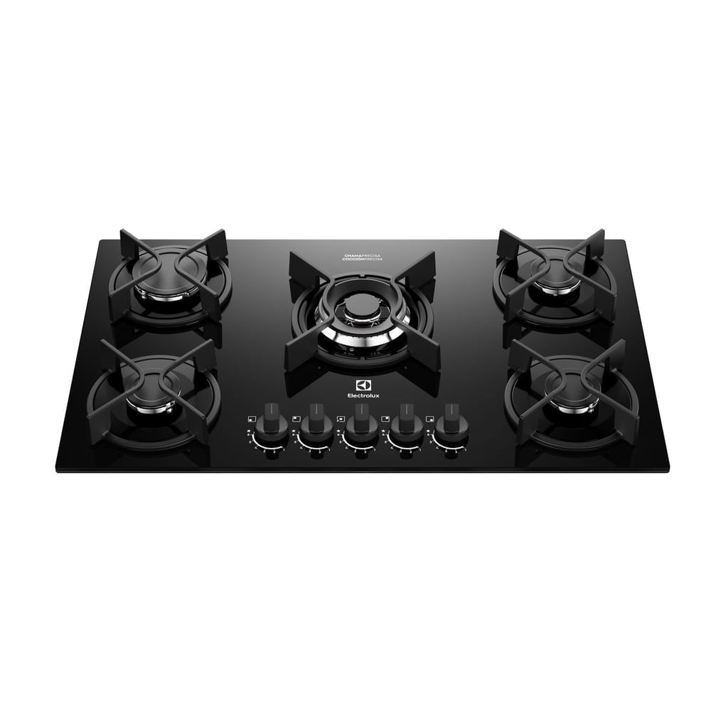 Cooktop 5 Bocas a Gás Electrolux Mesa Vidro Experience ChamaPrecisa e Multi Chama (KE5GC) Bivolt