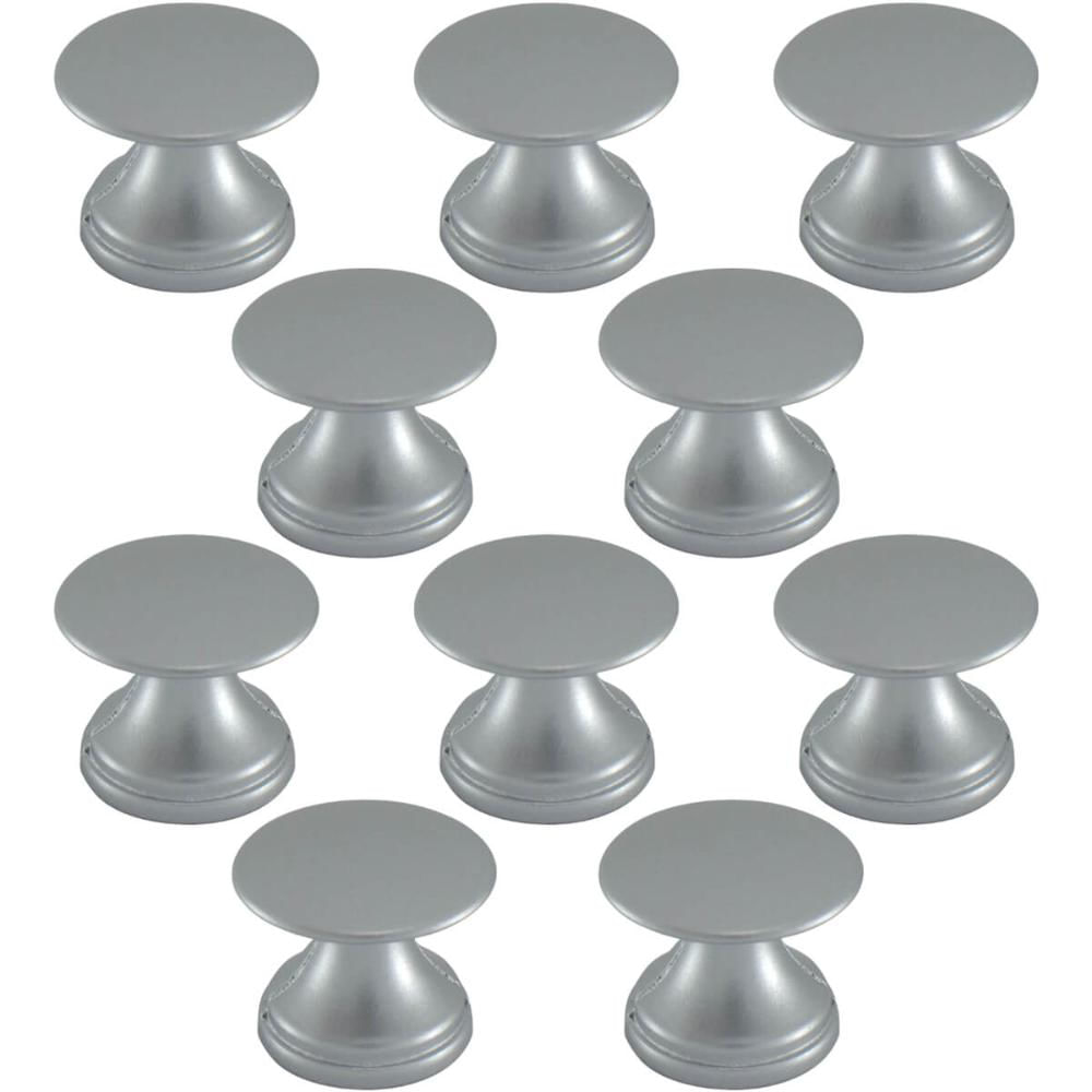 Conjunto de 10 Puxadores 199 Tucson Ponto Cromo Acetinado Para Móveis Armários e Gavetas