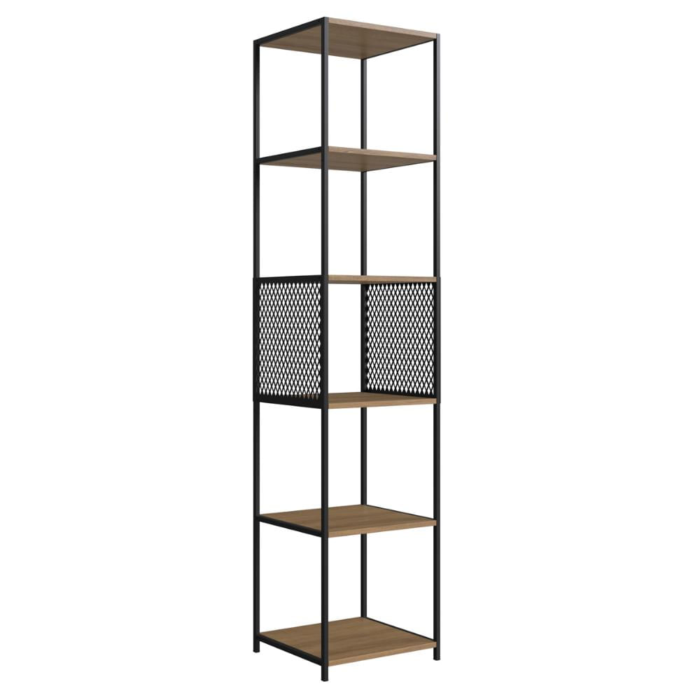 Estante Expositor Livros Studio Industrial Alta 5 Prateleiras Placa e Ponto P1023 Mel