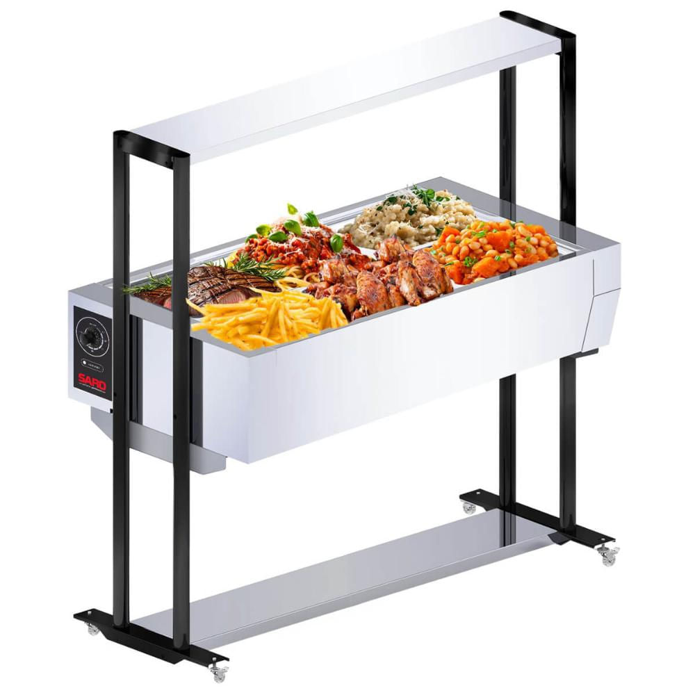 Buffet térmico Aquecido Saro Com 6 Cubas Com Tampa Inox 127V BF611 127v