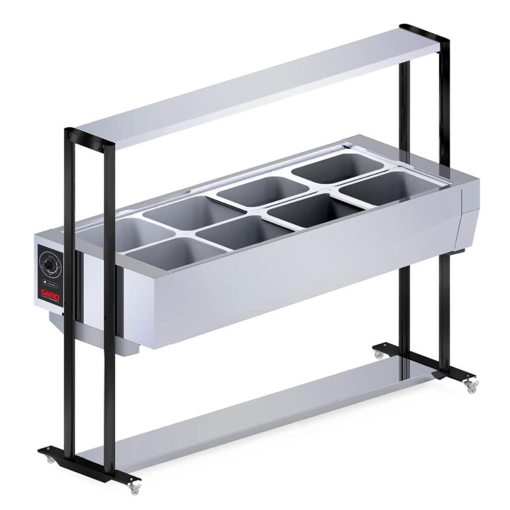 Buffet Térmico Aquecido Inox 127v 156x62x138cm 8 Cubas com Tampa para Restaurante BF811