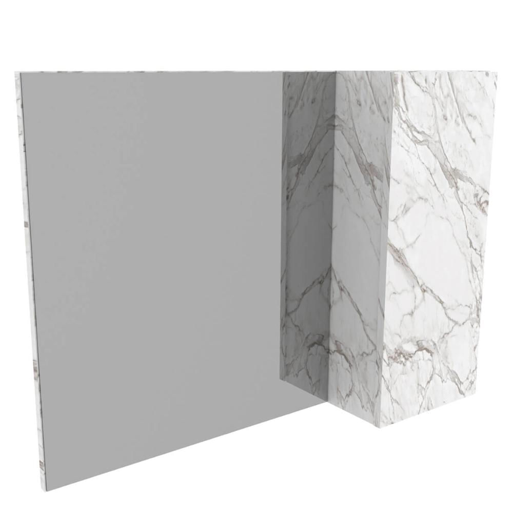 Armário Espelheira para Banheiro 80cm Mármore Branco com 1 Porta BN3602 Lavabo
