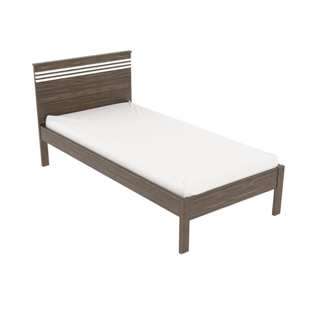 Cama de Solteiro CM8010 Para Colchão de 88cm Nogal/Branco Tecnomobili