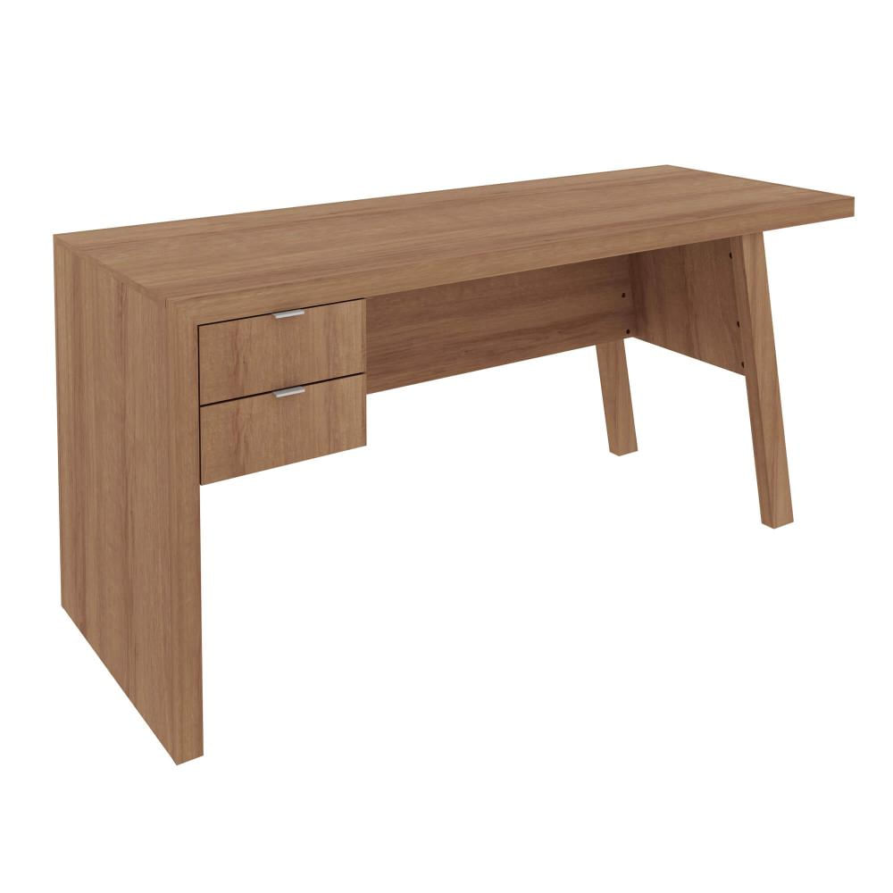 Mesa para Escritório 163cm com 2 gavetas ME4122 Amêndoa Tecnomobili