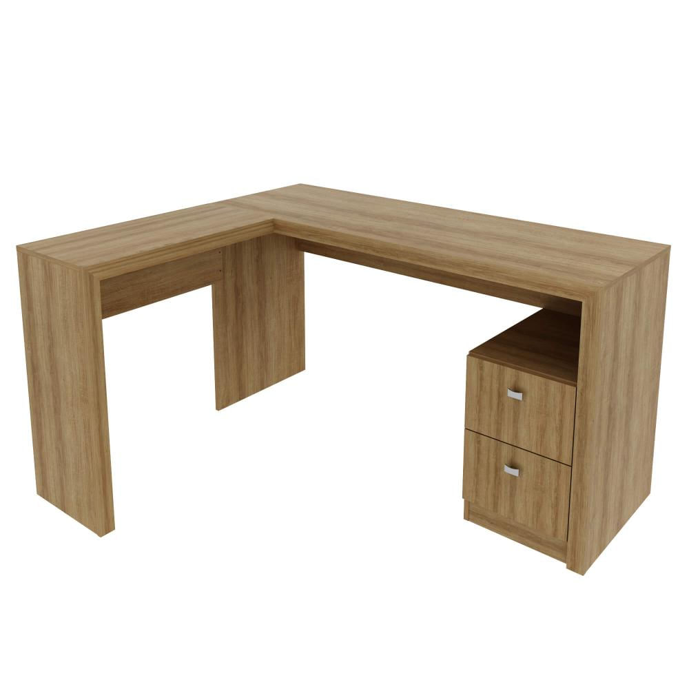 Mesa para Escritório com 2 gavetas ME4129 Amêndoa Tecnomobili