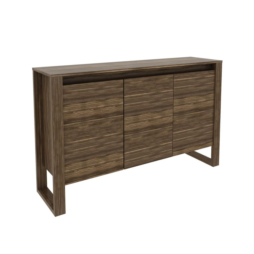 Balcão para Escritório com 3 Portas 136cm ME4147 Nogal Tecnomobili