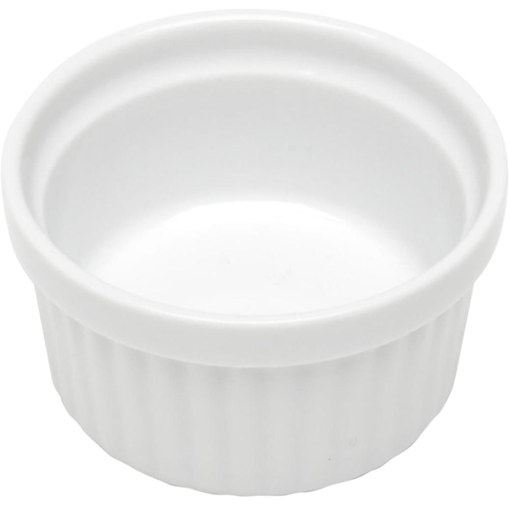 Jogo 10 Ramekin Molheira Canelado Porcelana 40ml Classic Branco Lyor Servir Caldas