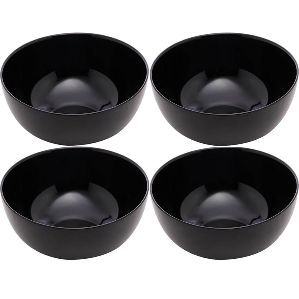 4 Bowls Vidro Opalino 300ml Cumbuca Servir Diwali Black 12x5cm Cereal