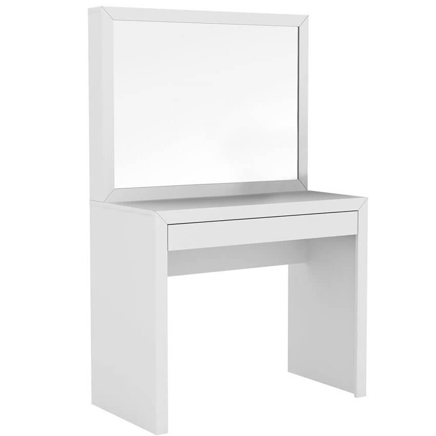 Penteadeira Camarim para Quarto 90x46,5x142,5 Juvenil com Espelho PE 2000 Branco Tecnomobili