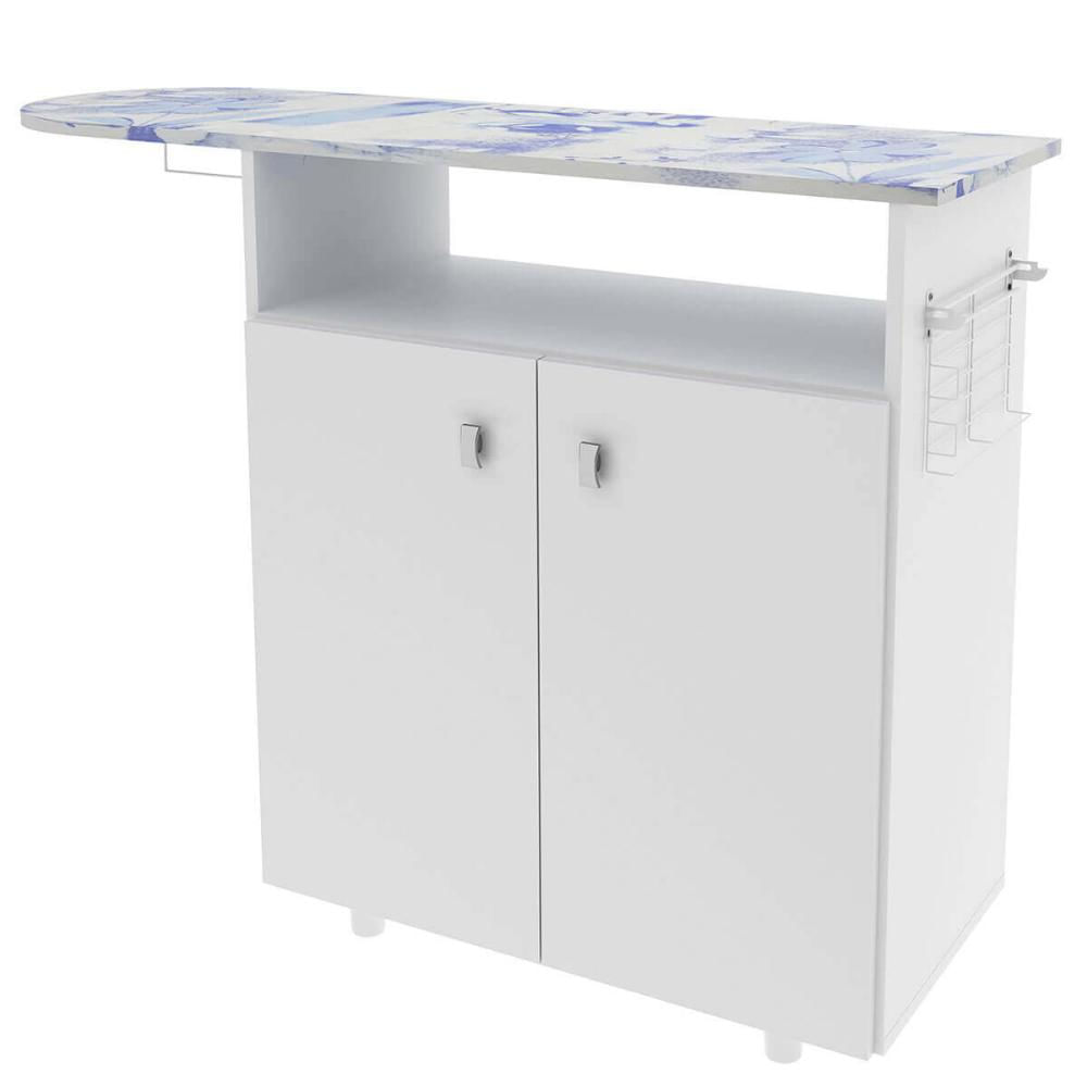 Armário com Tábua de Passar Roupa Nicho Portas Branco 120x35,5x86,7cm TP3000 Tecnomobili