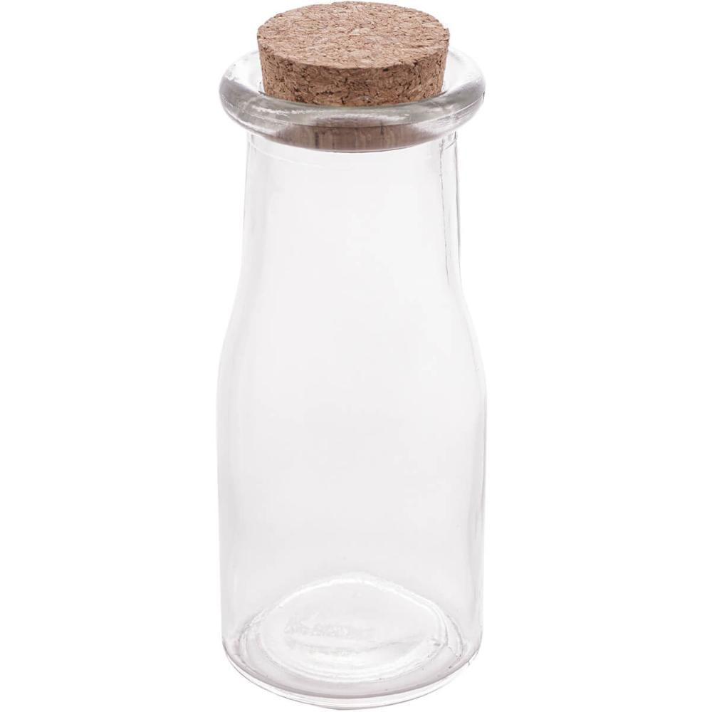 Porta Tempero de Vidro 200ml com Tampa de Rolha Lyor para Decorar e Guardar Especiarias