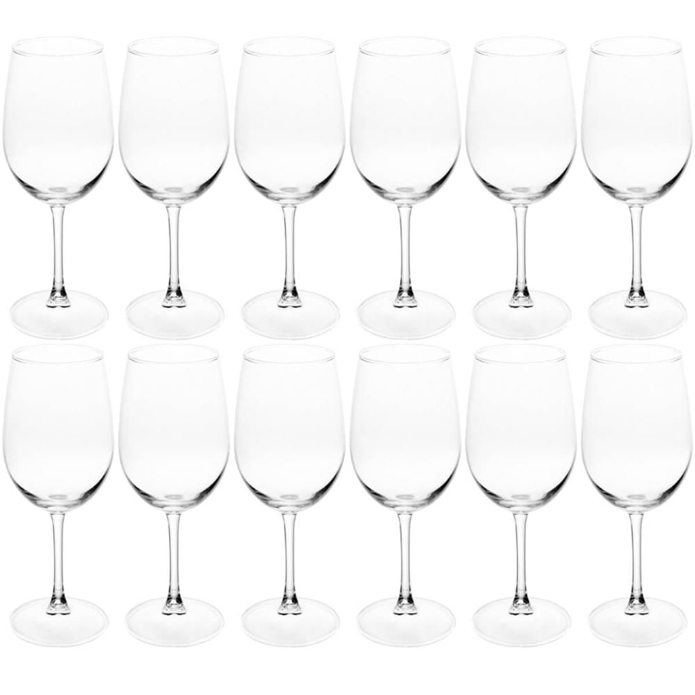 Jogo 12 Taças de Vinho 420ml Vidro Lyor Gourmet Degustação de Vinho Tinto Branco Rose