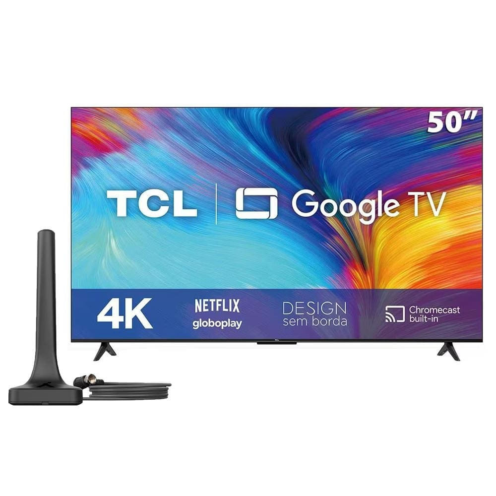 Smart TV LED 50 4K TCL 50P635 + Antena Digital Interna Aquário DTV-200