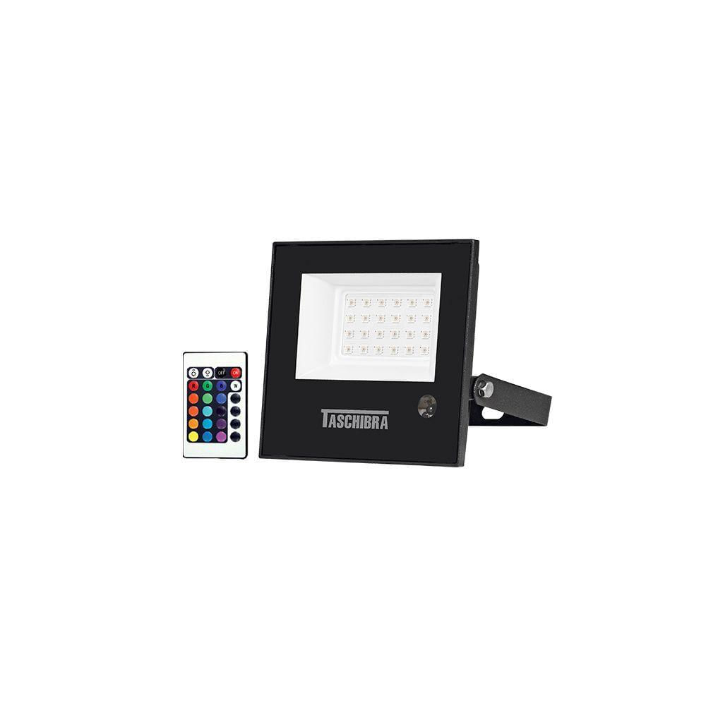 Refletor Taschibra Tr Led Slim Rgb 20w Preto Bivolt Rgb 15030035-02