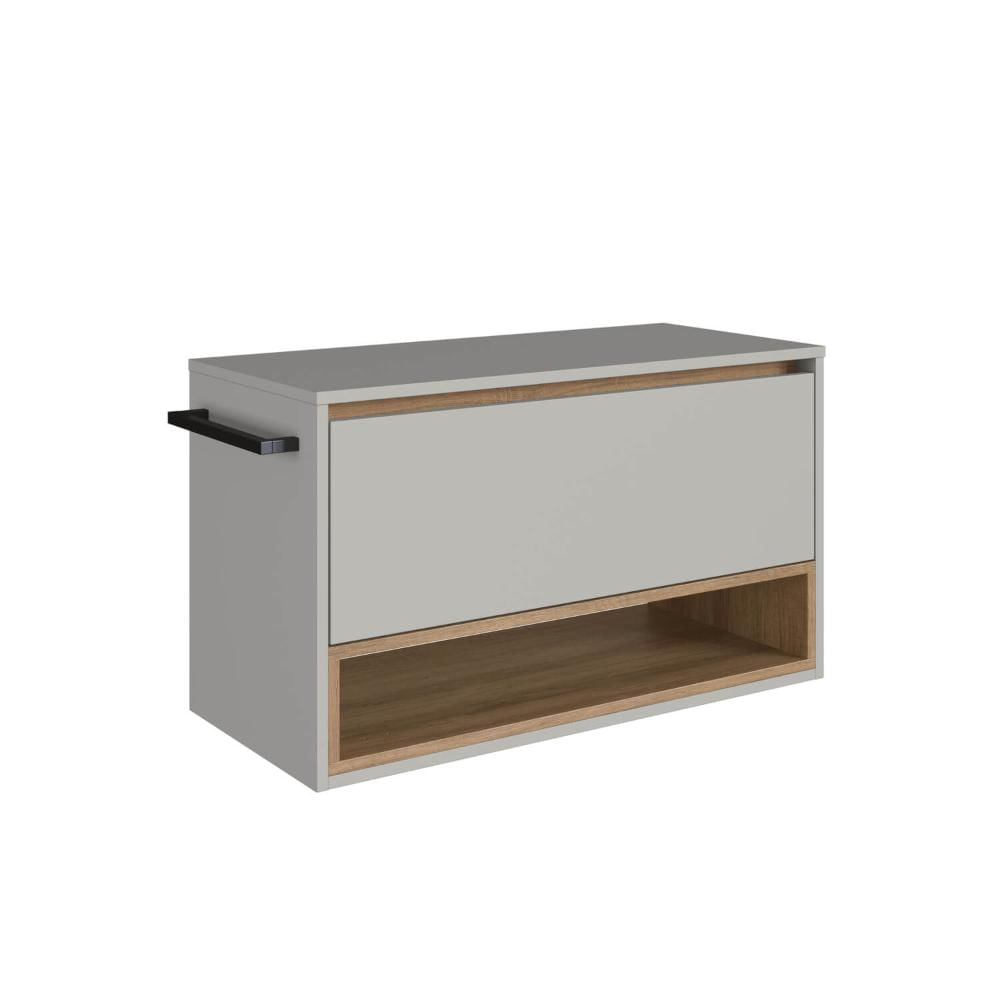 Gabinete Suspenso 80cm Mel Arenas com Nicho Toalheiro Porta BH8060MA