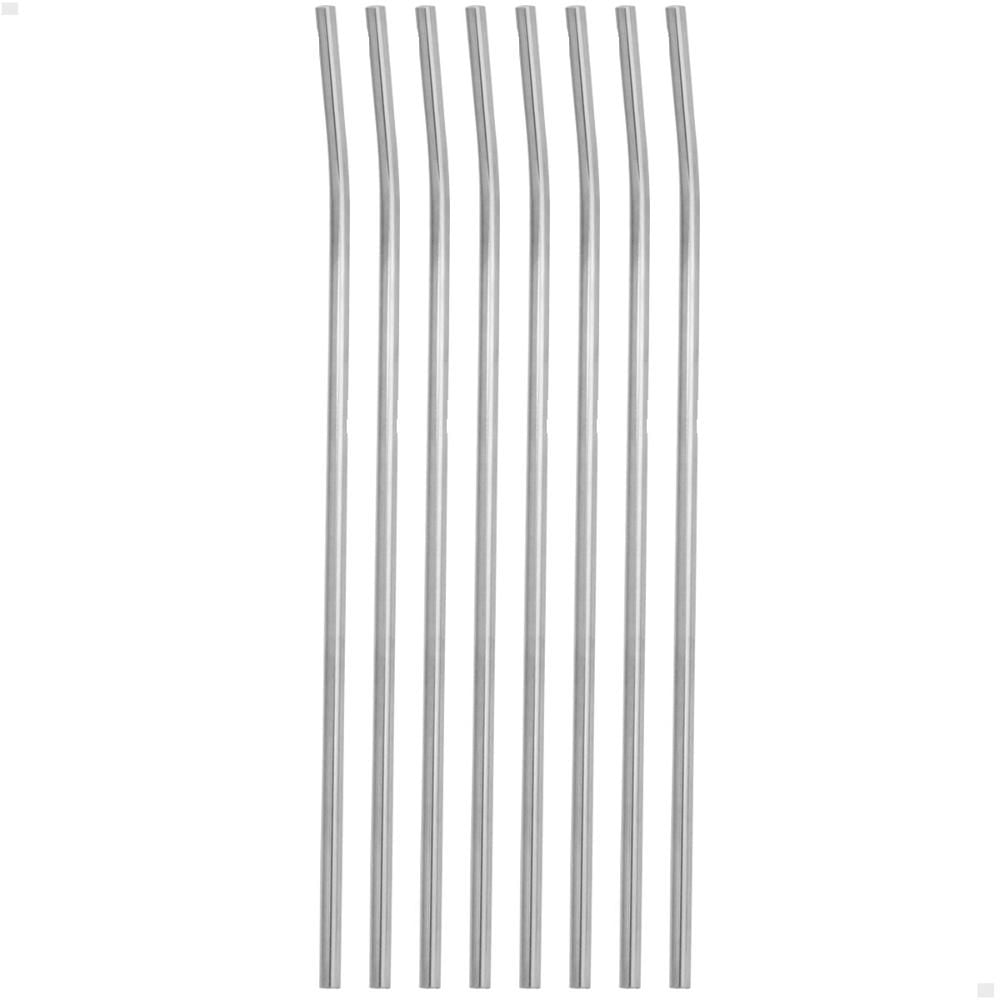 Kit 8 Canudos De Aço Inox Reutilizável Sustentável Curvado 5mm 19cm