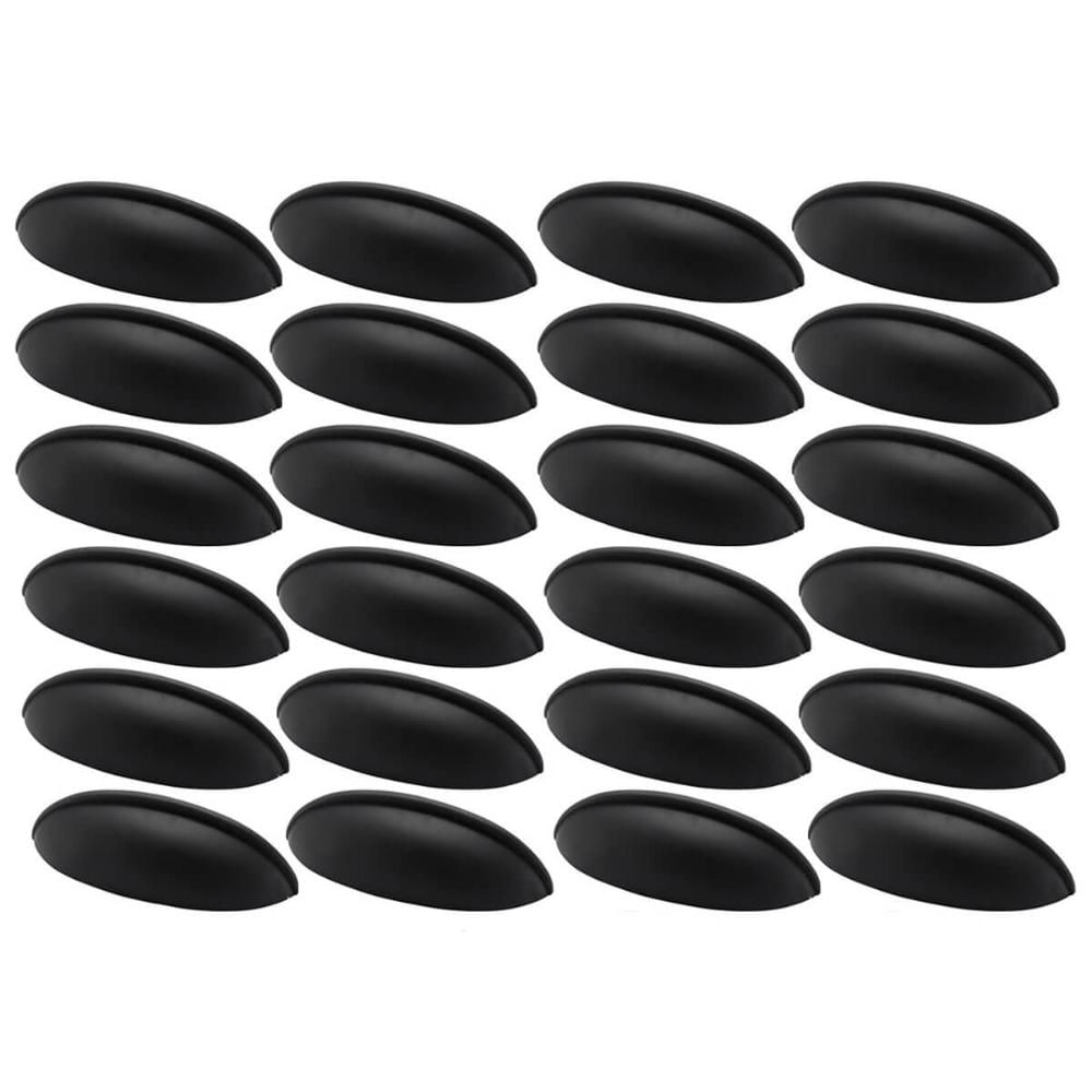 Conjunto 24 Puxadores para Móveis Preto Fosco 332 Aniela Concha Armários Gavetas