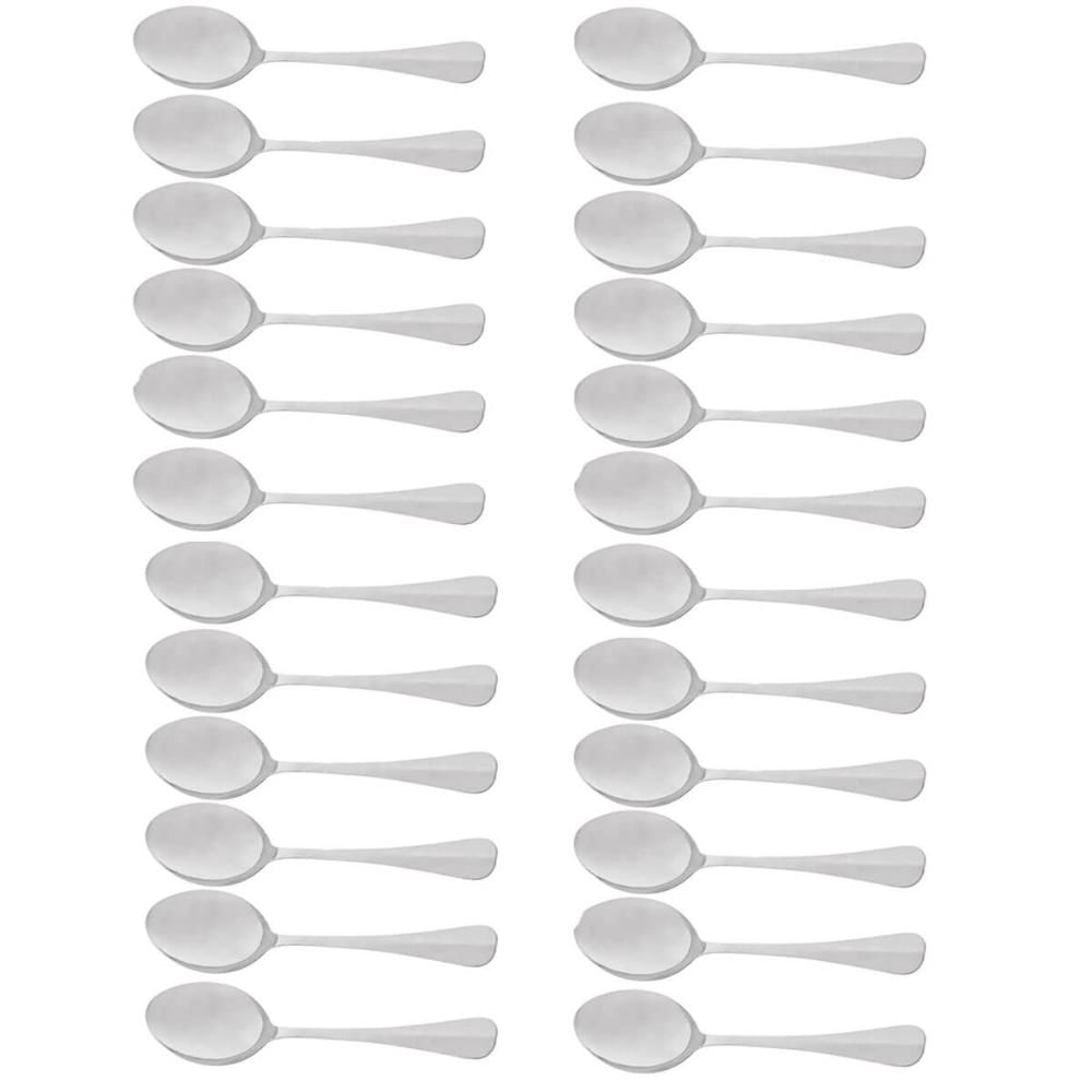 Kit 24 Colheres Inox Servir Restaurante Positano 26cm Lyor Colher Arroz Sobremesas Assados