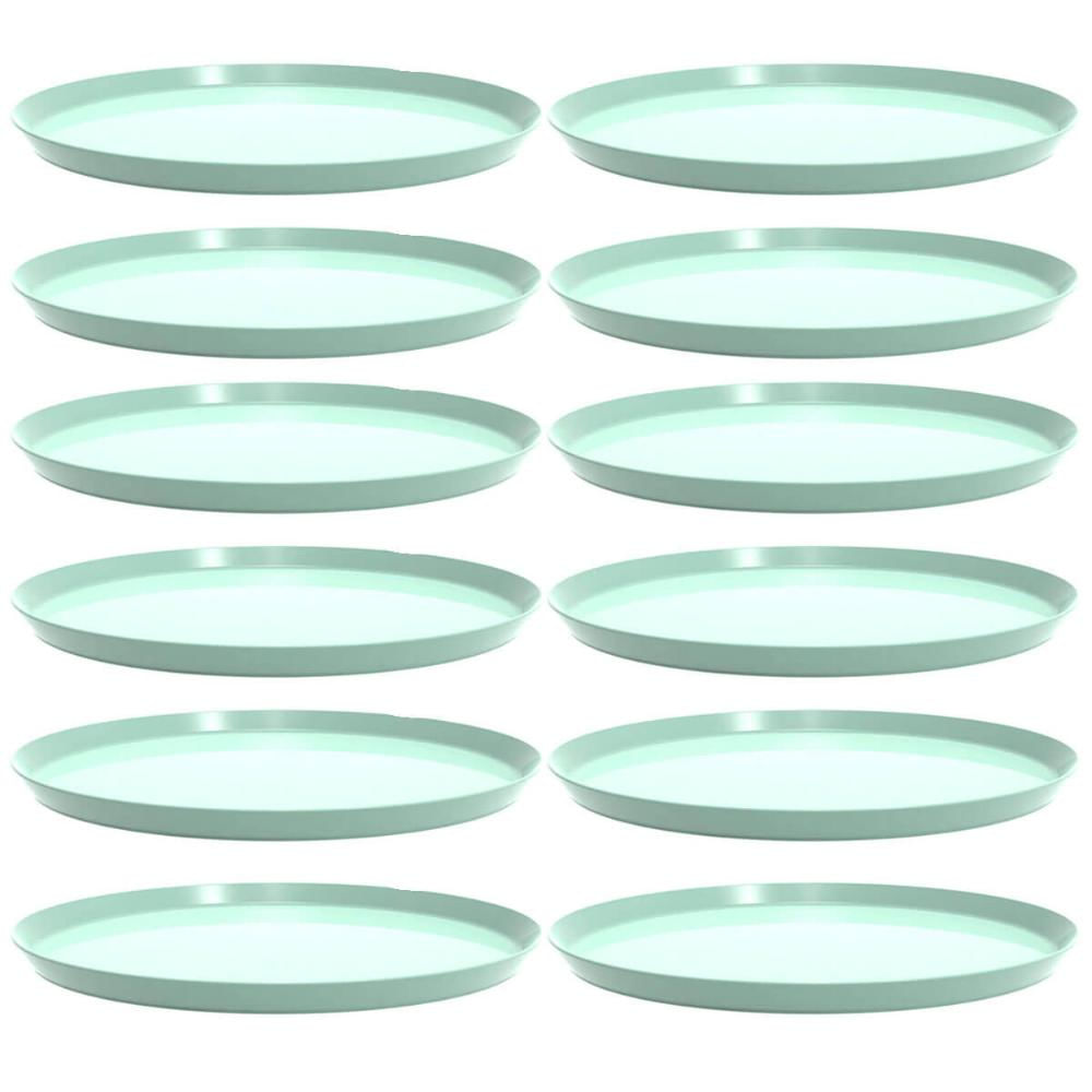 12 Bandejas Redondas 28cm Verde Menta Servir Doces Salgados Bubble Crippa Bar Restaurante