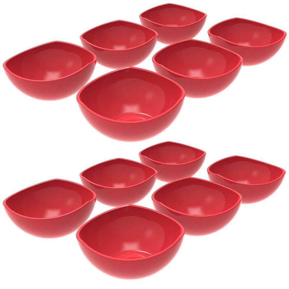 12 Potes de Sobremesa Doces Vermelho 265ml Plástico Trio Crippa Tigela