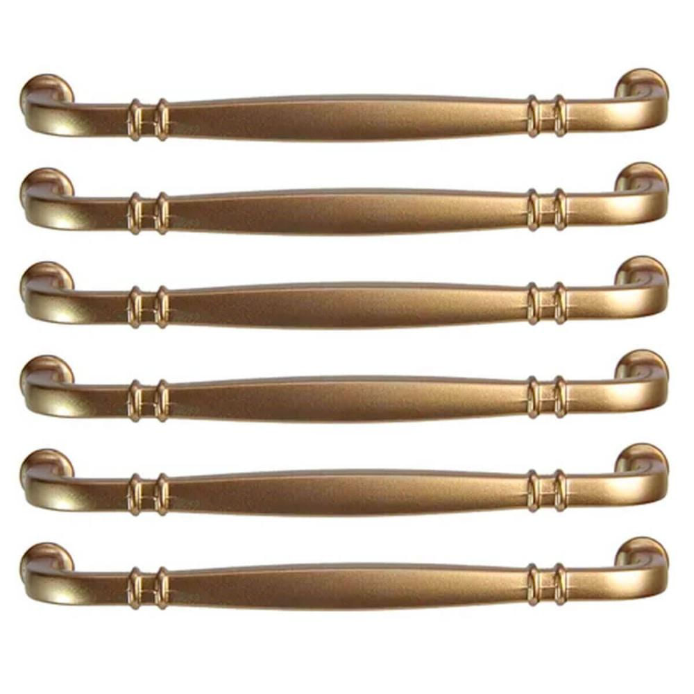 Conjunto 6 Puxadores Alça Dourado 1767 Grenade Móveis Armários Gavetas Torralba