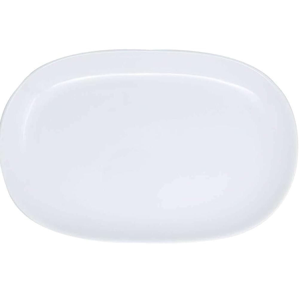 5 Bandejas para Servir Melamina Branca 34x22cm Buffet Travessa de Saladas Oval Restaurante