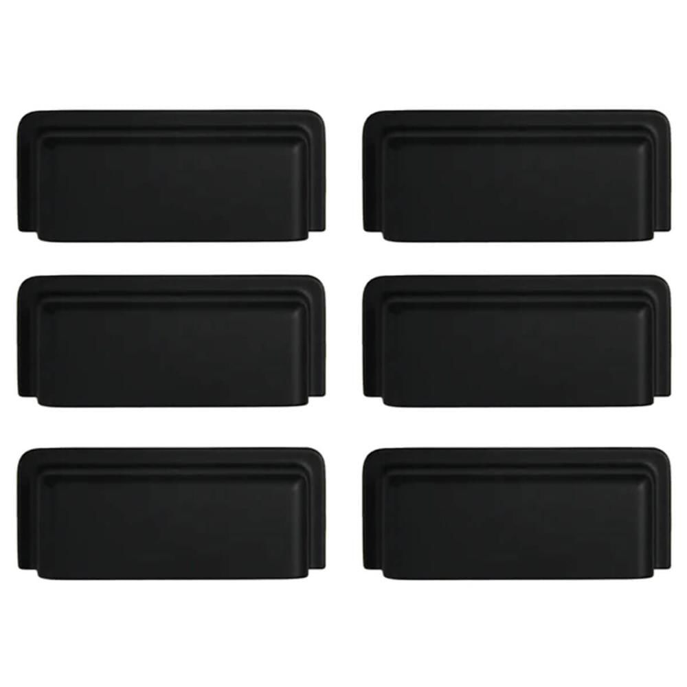 Kit 6 Puxadores Eden 1791 Preto Fosco para Móveis Armários Gavetas Torralba
