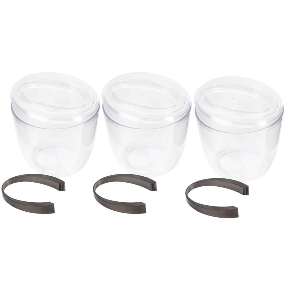 Kit 3 Baldes de Gelo com Tampa e Pegador 1,9L Transparente Crippa Plástico Champanheira