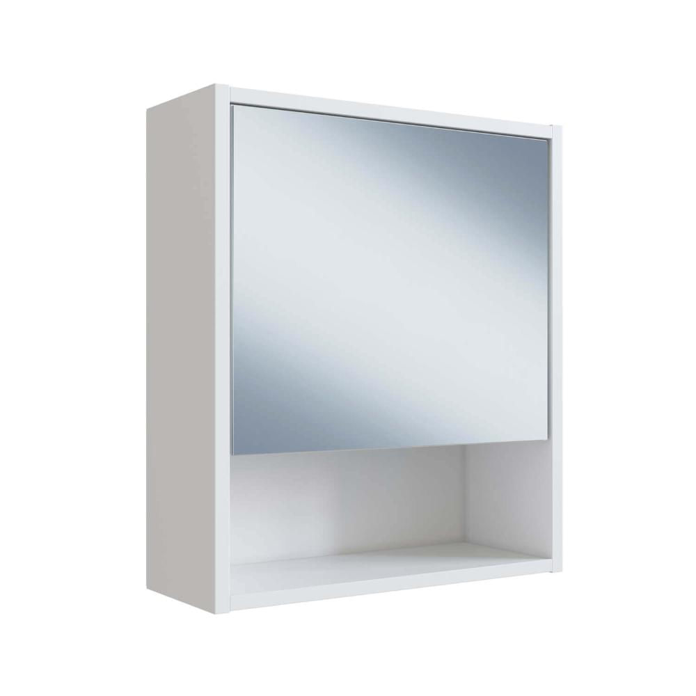 Armário para Banheiro com Porta e Espelho Slim Nova Móbile Branco