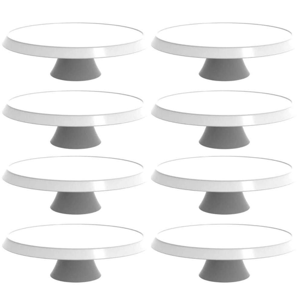 8 Bases Porta Bolo Bubble Brancas Crippa 28cm Eventos Hotéis Confeitarias