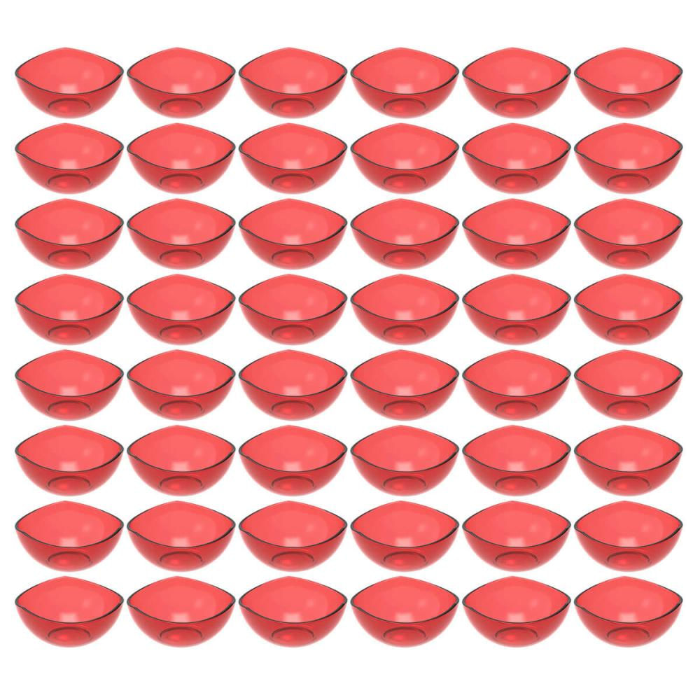 48 Potes de Sobremesa Vermelho Transparente Doces Plástico Hotel Restaurante Buffet Crippa
