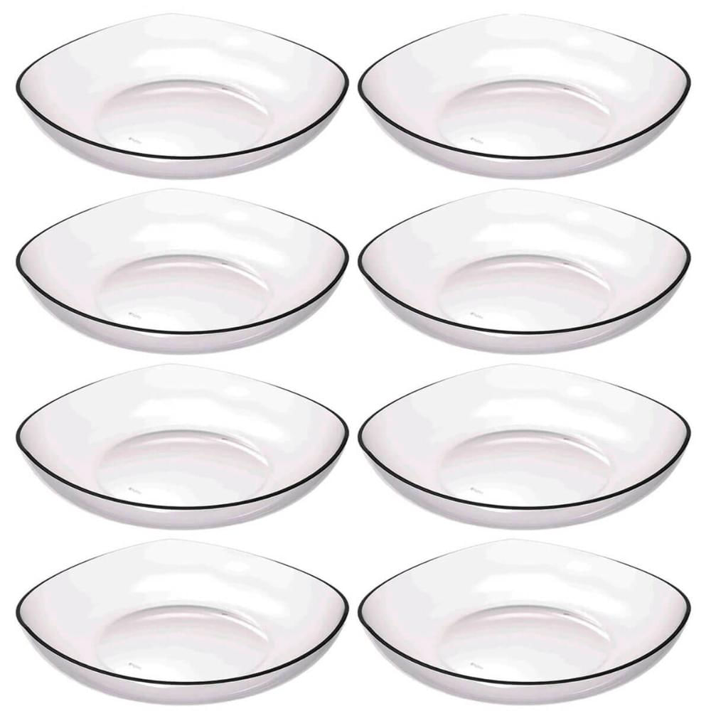 8 Cestas para Frutas Fruteira de Mesa Transparente 3,5L Trio Crippa Bancada Verduras