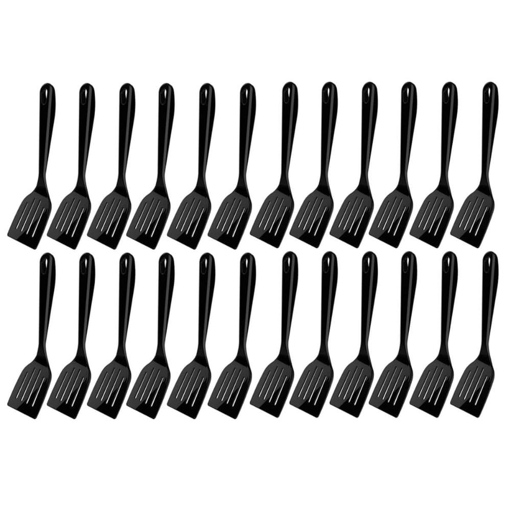 Kit 24 Espátulas Culinárias Retas Nylon Pretas Restaurante Lanchonete Kitch Crippa