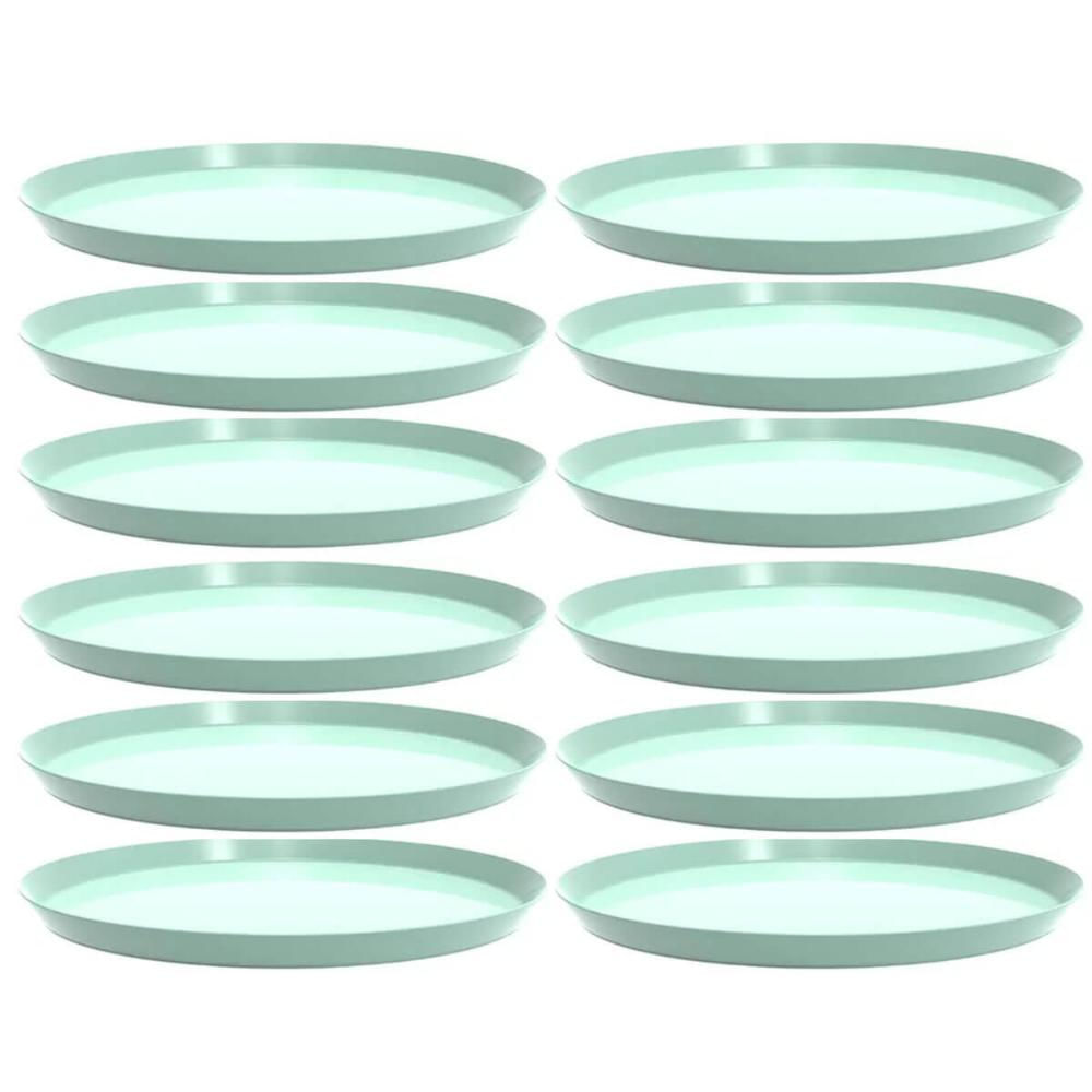 Kit 12 Bandejas Redondas 34cm Verde Menta Servir Buffet Crippa Bubble Restaurante