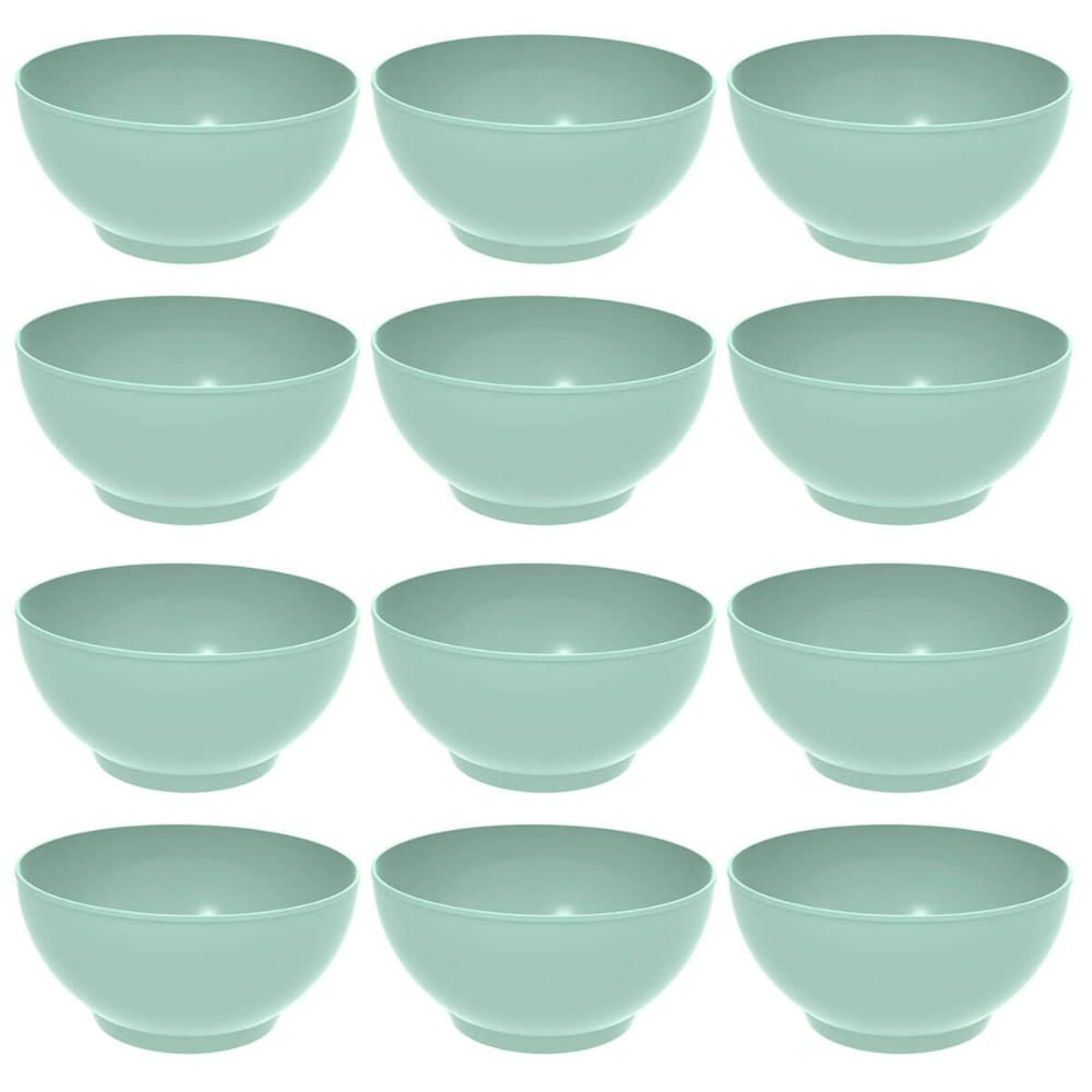Kit 12 Tigelas Grandes Crippa Travessas Servir 3,1L Verde Menta Salada Sobremesa Restaurante