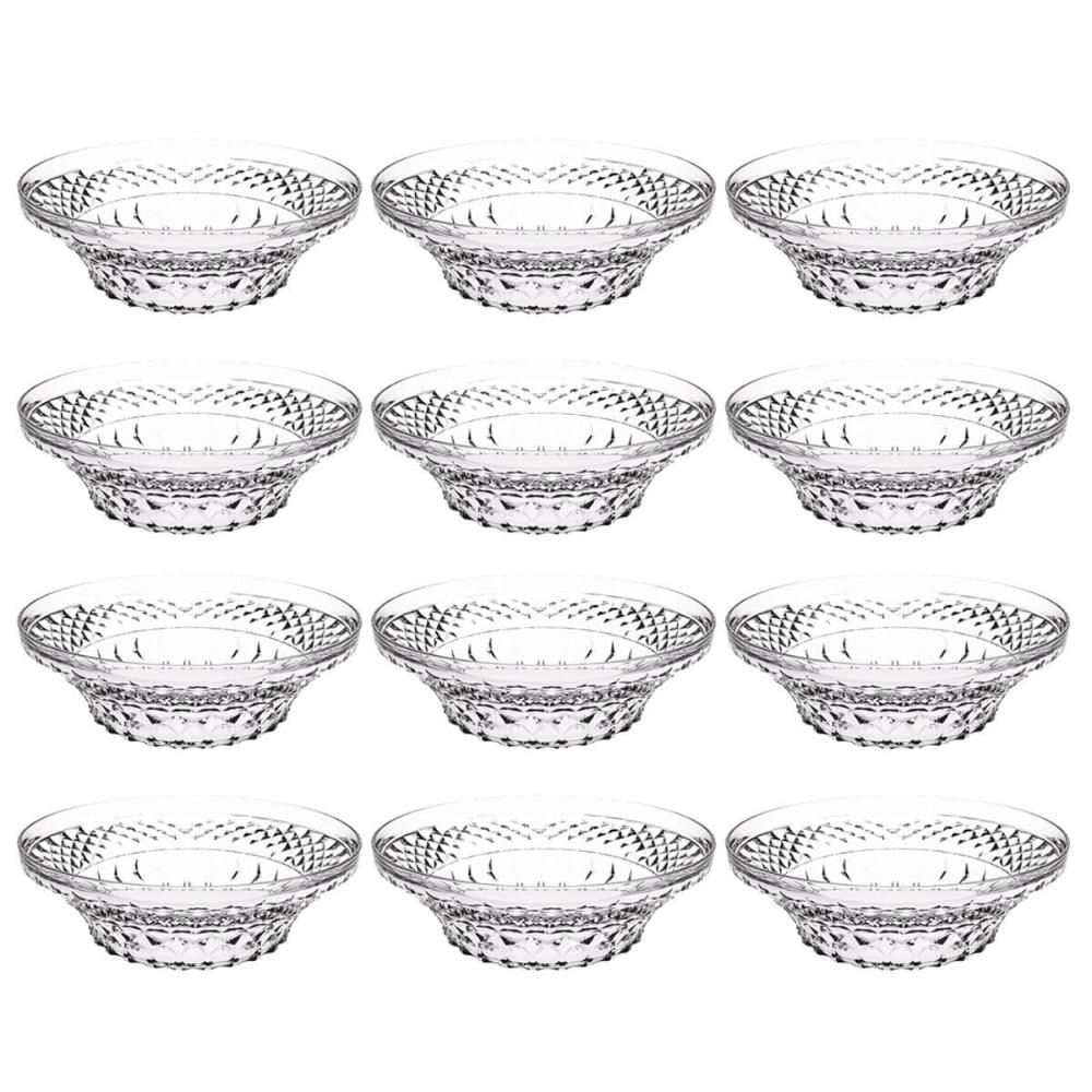 Kit 12 Tigelas Redondas 3,3L Crippa Transparente Plástica Salada Sobremesa Restaurante