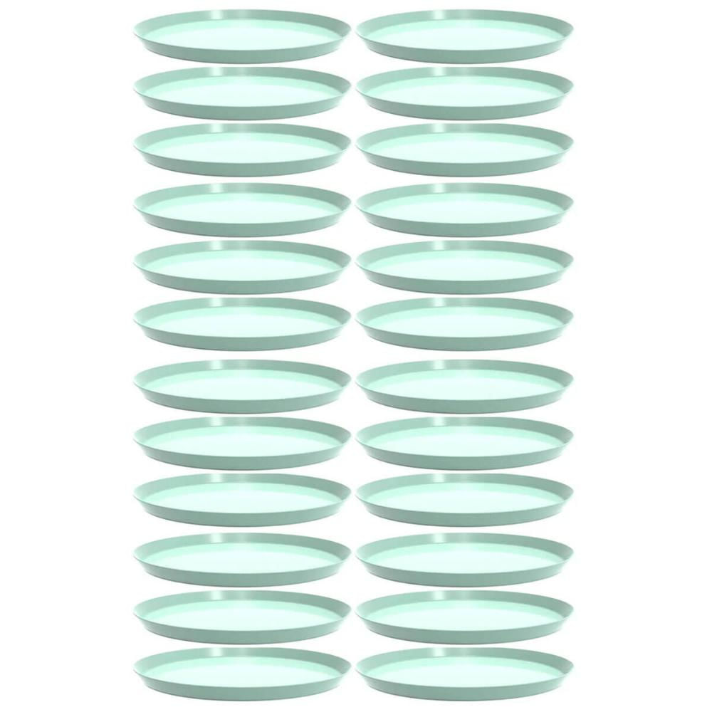 Kit 24 Bandejas Redondas 34cm Verde Menta Servir Bubble Restaurante Bar Crippa