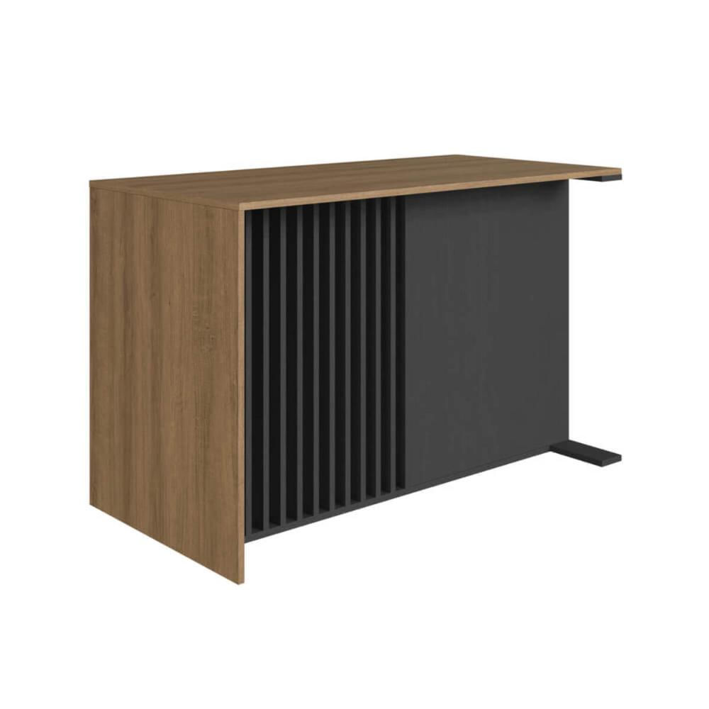 Mesa Escrivaninha Office 120cm Ripada Mel Grafite Faema