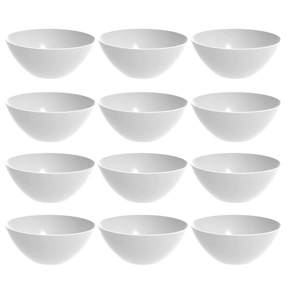 Kit 12 Tigelas Pequenas Brancas Crippa Travessa Restaurante Buffet Salada Sobremesa