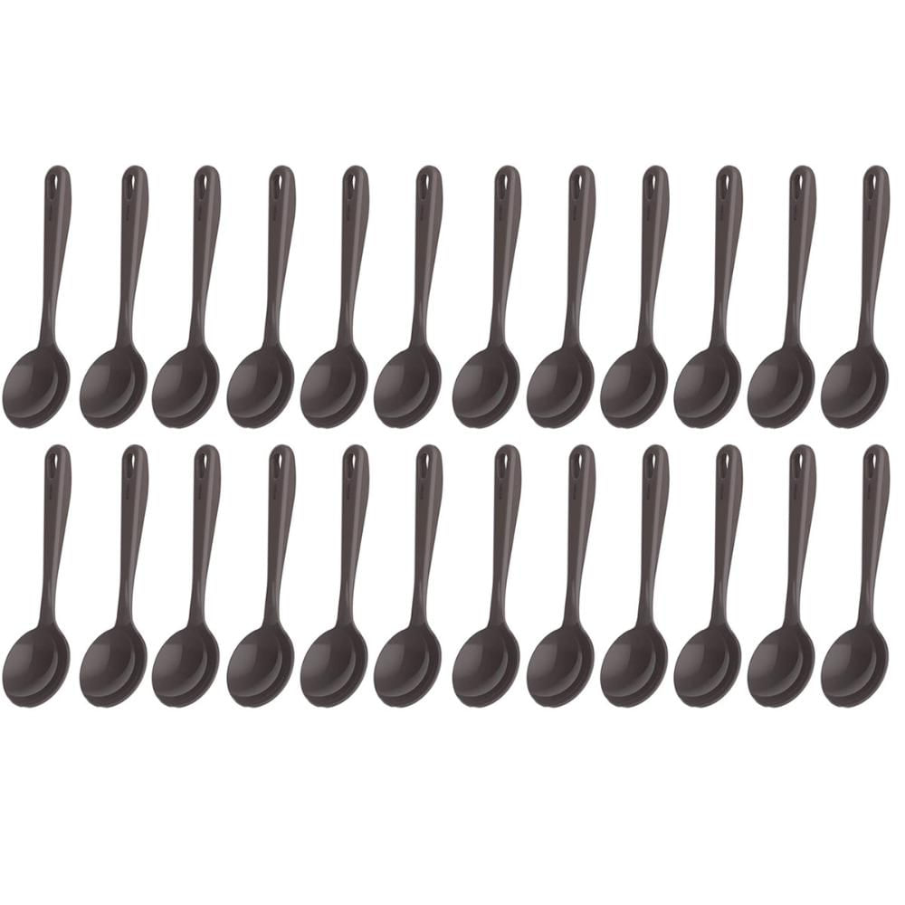 Kit 24 Conchas Nylon 32cm Cinza Molho Sopa Feijão Cozinha Kitch Crippa Tornado