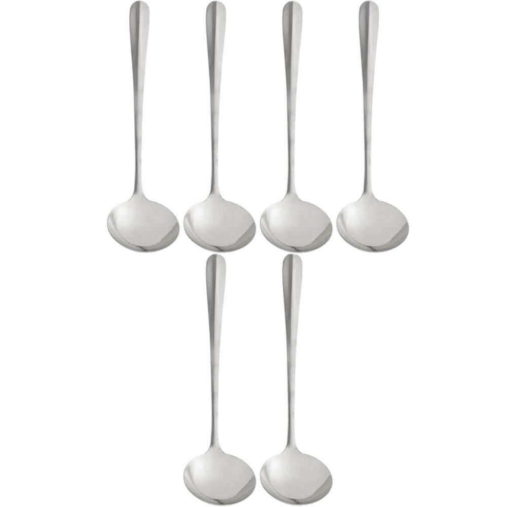 6 Conchas de Aço Inox para Restaurante 33,5cm Servir Molhos Sopas Feijão Lyor Positano