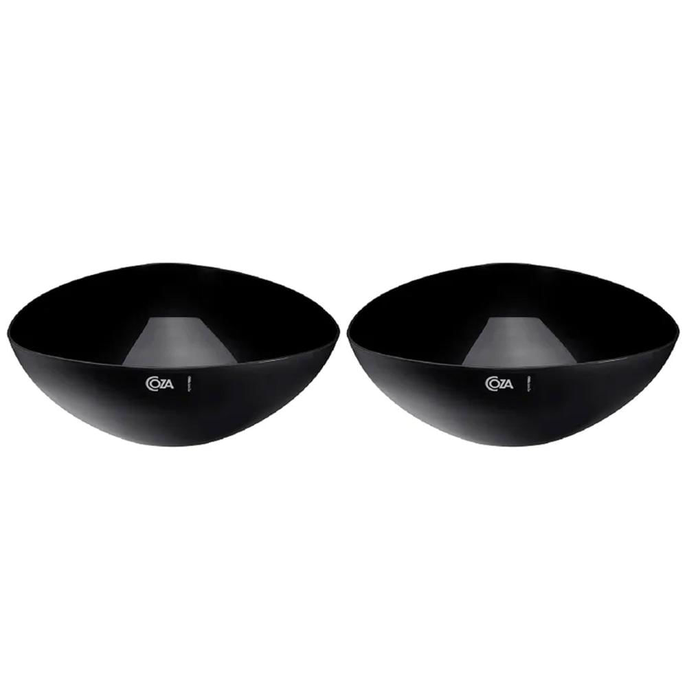 Kit 2 Saladeiras Triangulares Tigela 2,5L Plastico Saladas Preta Essential Coza