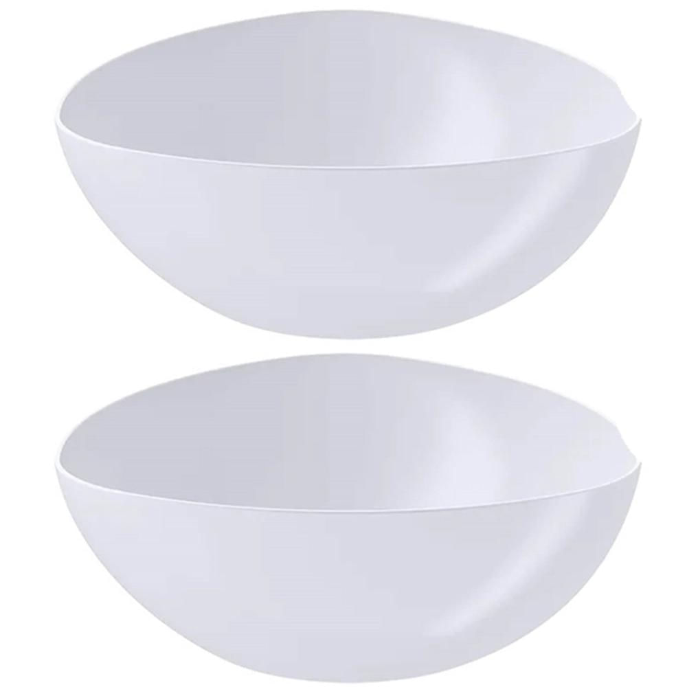 Kit 2 Saladeiras Triangulares 3,5L Branca Plástico Pote de Salada Mesa Coza Cozy