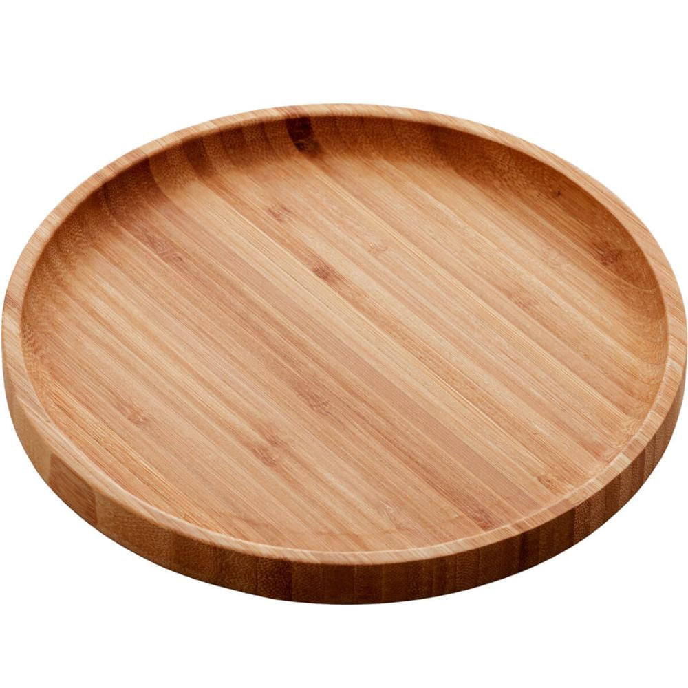 Kit 12 Petisqueiras Bambu 20cm Redonda Servir Restaurante Mesa Posta Bandeja Round Lyor