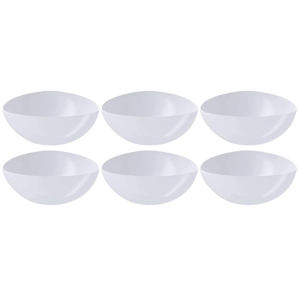 Kit 6 Saladeiras Triangulares Tigelas Plásticas 5L Brancas Essential Coza Pote Sobremesa Pipoca